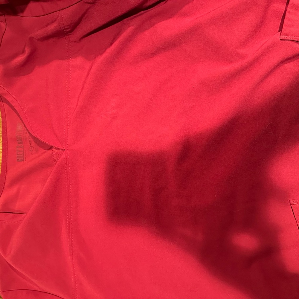 Greys anatomy signature scrub top in red